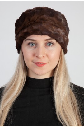 Mink fur hat – Created with brown mink fur remnants